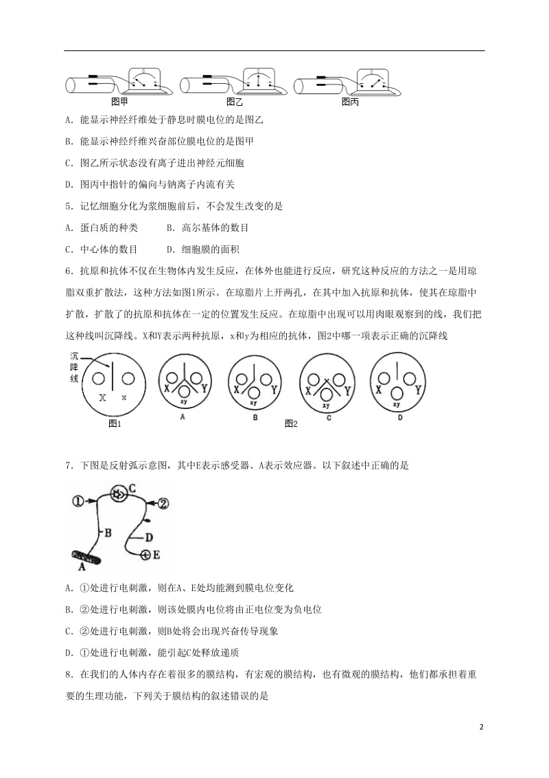 高二生物上学期周练试题（11_11承智班）_第2页