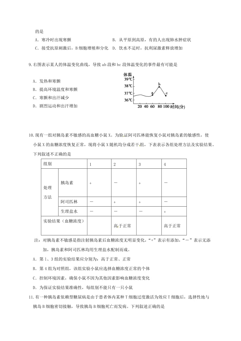 高二生物上学期期中试题（必修） (4)_第2页