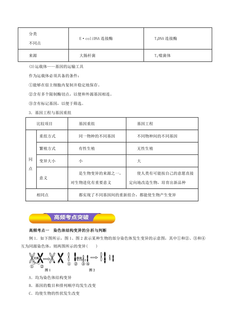 高考生物一轮复习 专题7_4 从杂交育种到基因工程教学案（含解析）_第3页