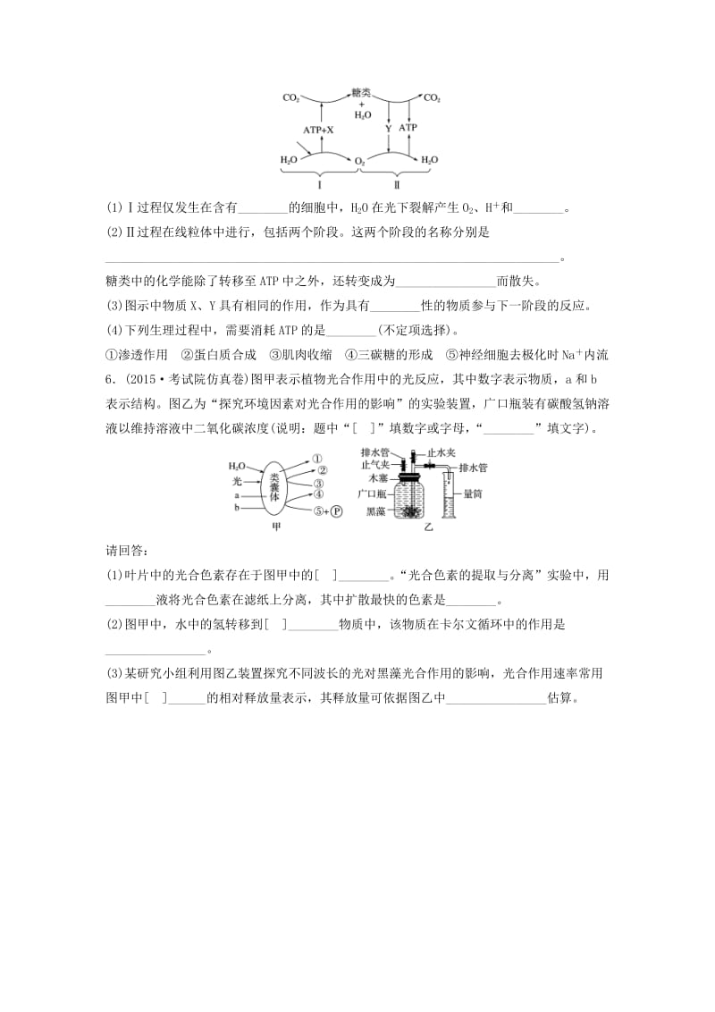 高考生物考前特训总复习 第一部分 热点题型专练 题型1 光合作用和细胞呼吸综合应用题_第3页