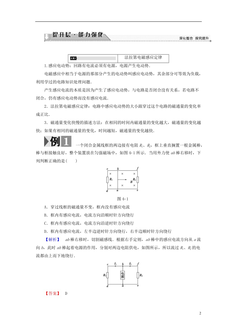 2016-2017学年高中物理第4章揭开电磁关系的奥秘章末分层突破教师用书鲁科版选修_第2页