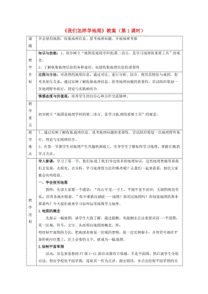 七年級(jí)地理上冊(cè) 1_1《我們?cè)鯓訉W(xué)地理》教案 湘教版