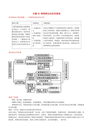 高考政治一輪復(fù)習(xí) 專題38 唯物辯證法的發(fā)展觀（講）（含解析）新人教版必修4