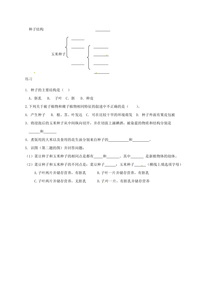 七年级生物上册 3_1_1 藻类苔藓蕨类种子植物同步练习（新版）新人教版_第3页