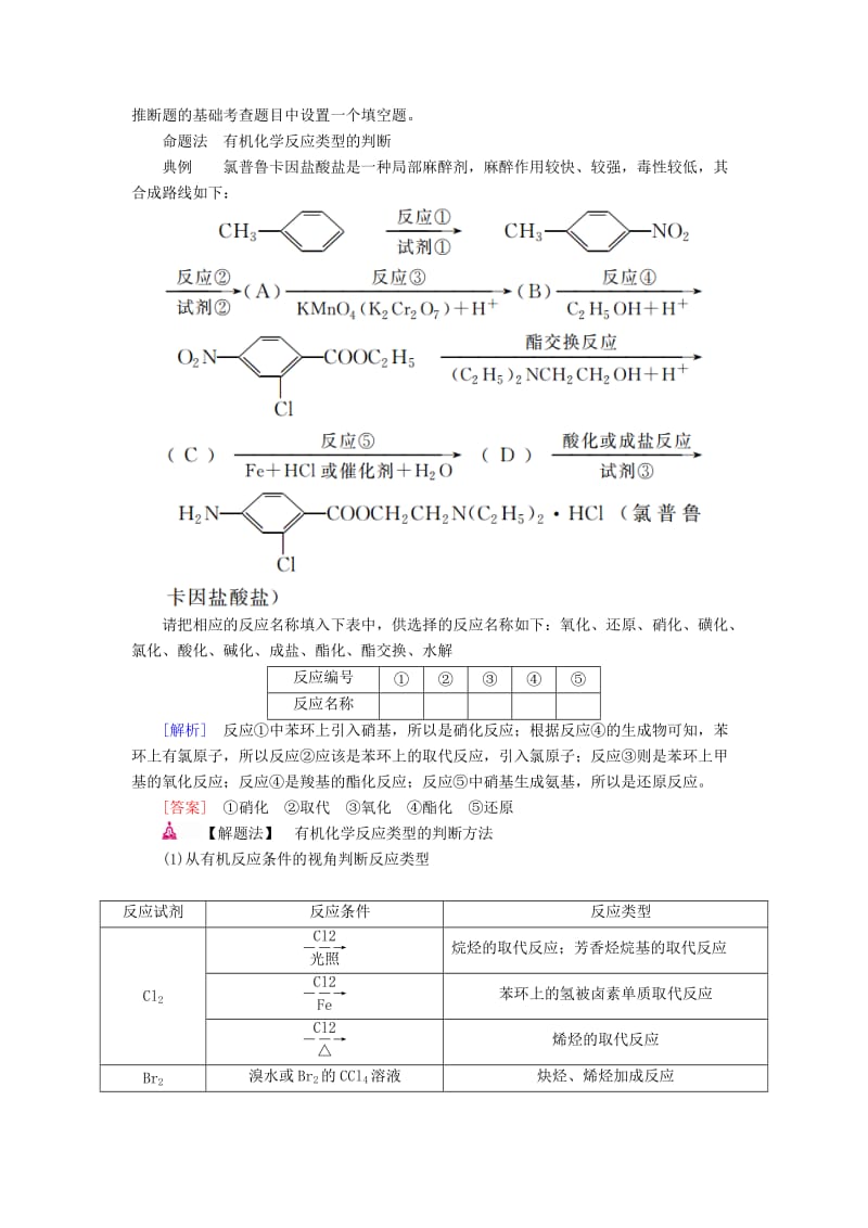 高考化学一轮复习 专题二十六 有机化学基础 考点二 有机反应类型教学案_第3页