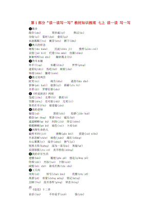 中考語文 讀記手冊 第1部分“讀一讀寫一寫”教材知識梳理 七上 讀一讀 寫一寫
