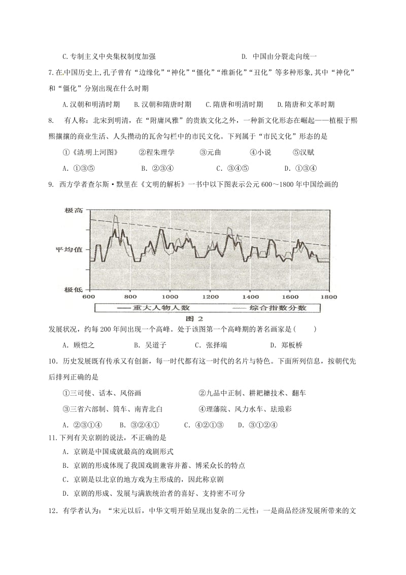 高二历史10月月考试题19_第2页