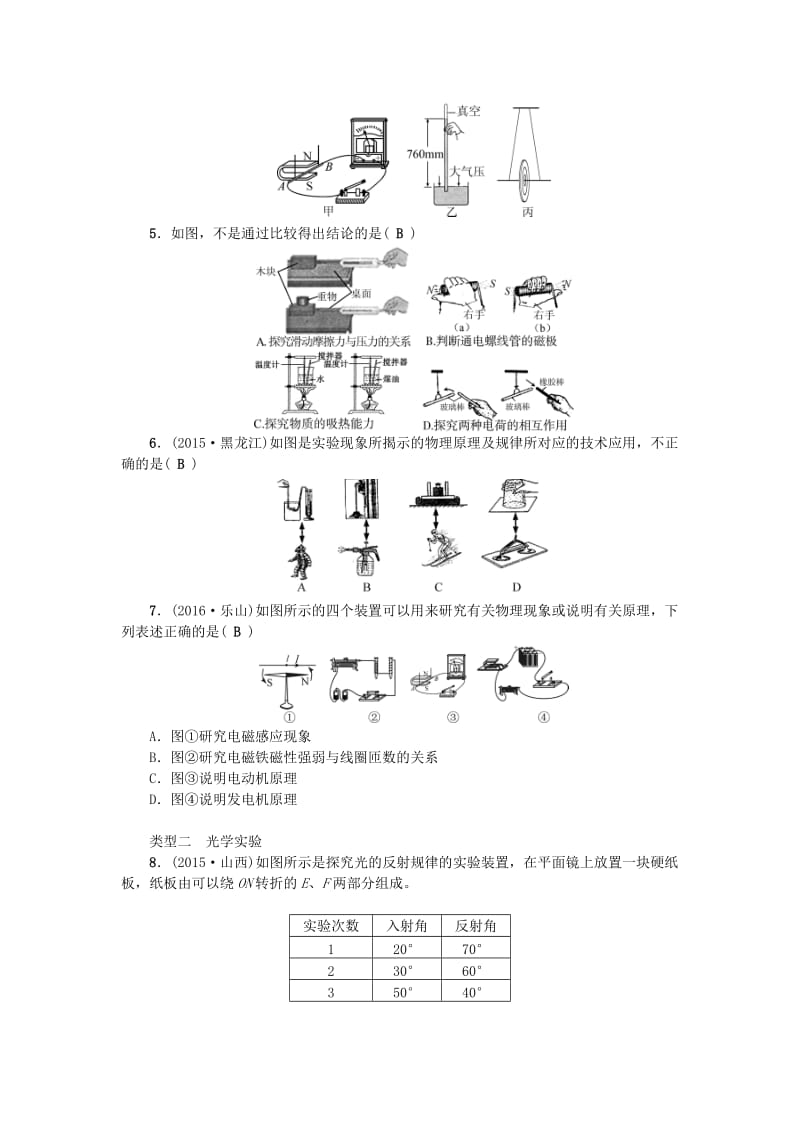 中考物理 第2篇 专题五 实验探究题试题1_第2页