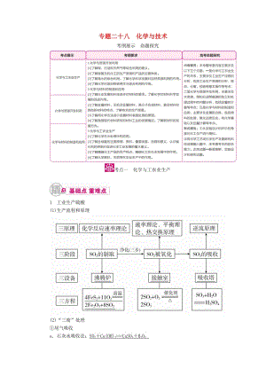 高考化學(xué)一輪復(fù)習(xí) 專題二十八 化學(xué)與技術(shù) 考點(diǎn)一 化學(xué)與工農(nóng)業(yè)生產(chǎn)教學(xué)案