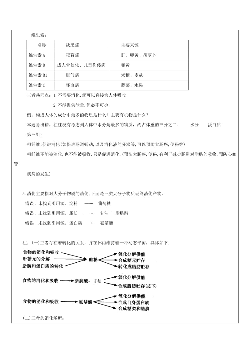 九年级科学上册 4_1-4_2 食物与摄食 消化与吸收教案 （新版）浙教版_第3页