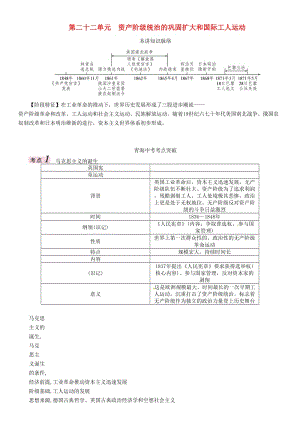 中考?xì)v史總復(fù)習(xí) 教材知識(shí)梳理篇 第二十二單元 資產(chǎn)階級(jí)統(tǒng)治的鞏固擴(kuò)大和國際工人運(yùn)動(dòng)練習(xí)