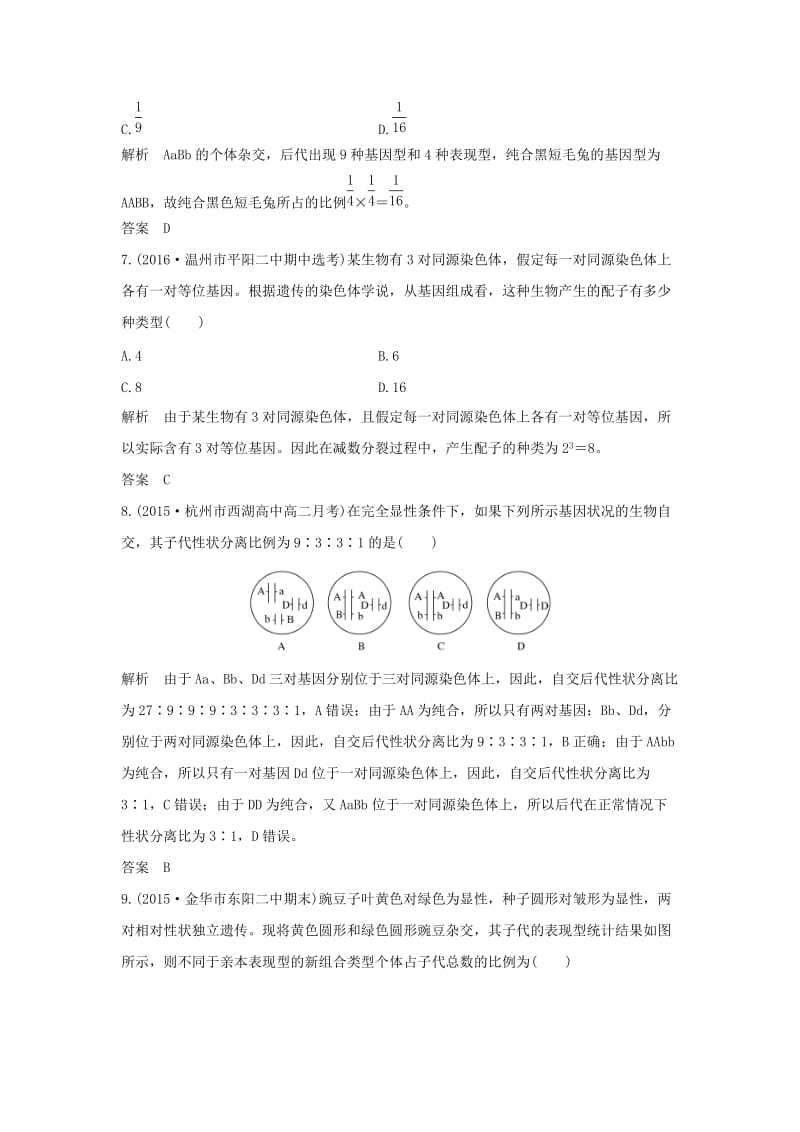 高考生物总复习 专题4 遗传的基本规律及应用 第13讲 自由组合定律_第3页