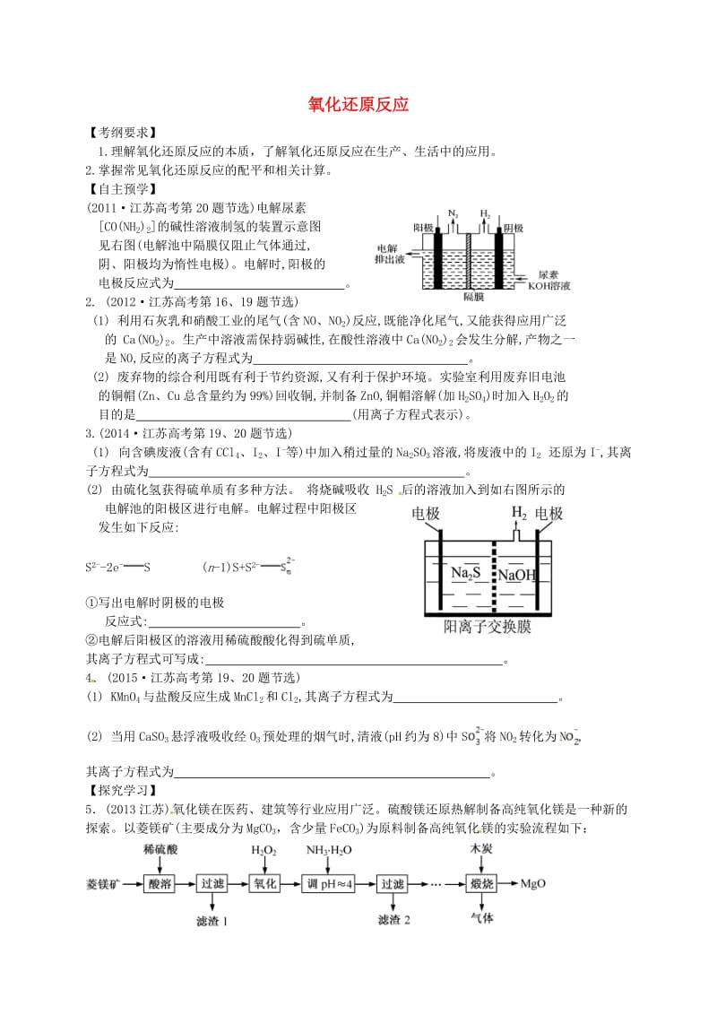 高考化学二轮复习 专题6 氧化还原反应_第1页