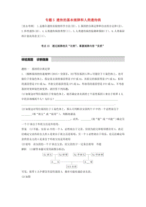 高考生物考前3個(gè)月專題復(fù)習(xí) 專題5 遺傳的基本規(guī)律和人類遺傳病 考點(diǎn)15 透過規(guī)律相關(guān)“比例”掌握規(guī)律內(nèi)容“實(shí)質(zhì)”