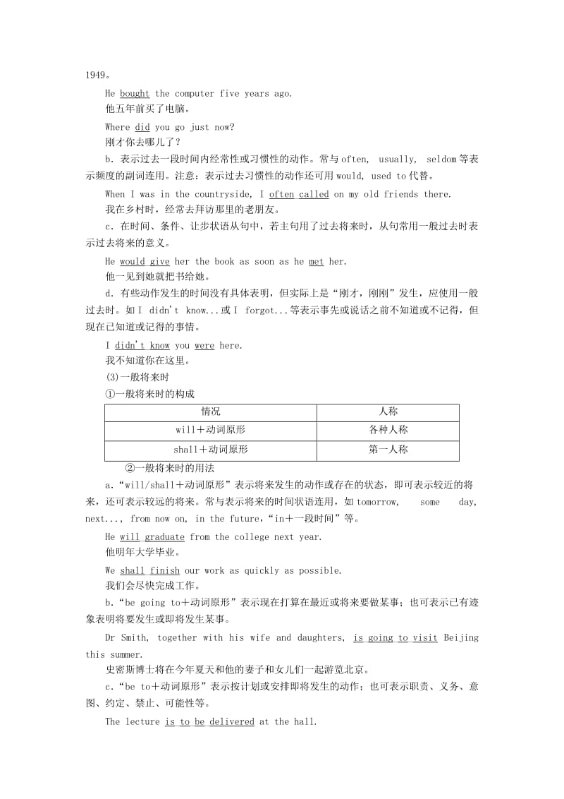 高考英语一轮复习 专题6 动词的时态和语态教学案_第3页