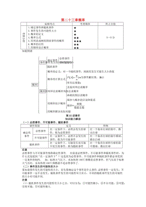 中考數(shù)學 知識點聚焦 第二十三章 概率