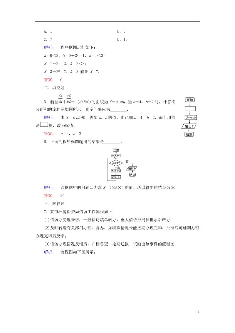 2016-2017学年高中数学第二章框图1流程图课后演练提升北师大版选修_第2页