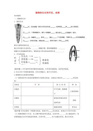 中考生物 知識(shí)梳理復(fù)習(xí)檢測 植物的生長和開花、結(jié)果