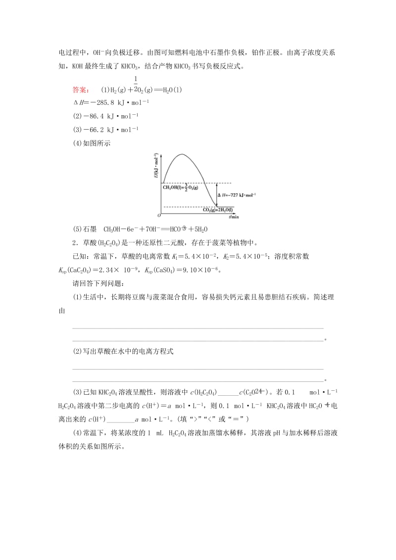 高考化学大二轮复习 增分练 第28题 化学反应原理综合题_第2页