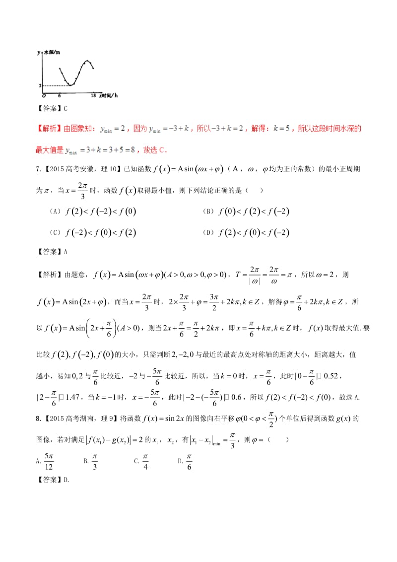 高考数学（精讲+精练+精析）专题4_1 三角函数的图象与性质试题 理（含解析）_第3页