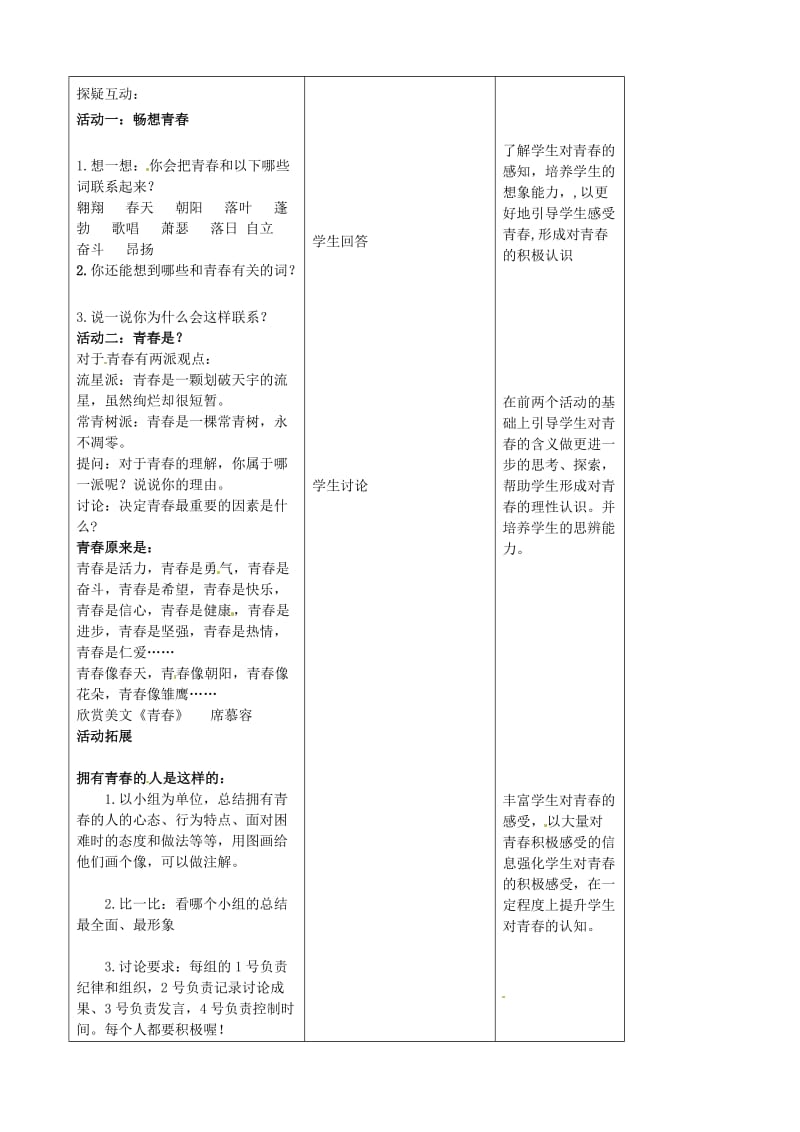 七年级政治上册 第2单元 第3课 第2框 认识你自己教案5 北师大版（道德与法治）_第2页