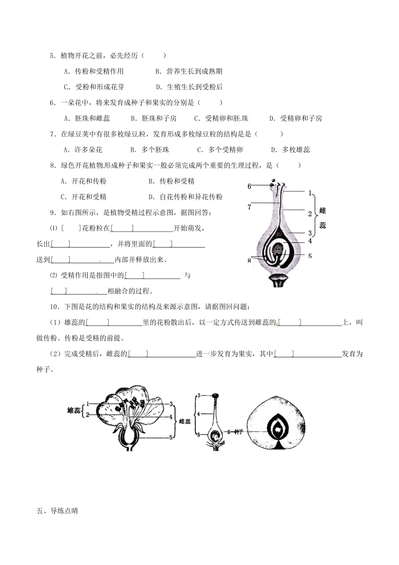 七年级生物上册 3_6_3 生殖器官的生长学案1 北师大版_第2页