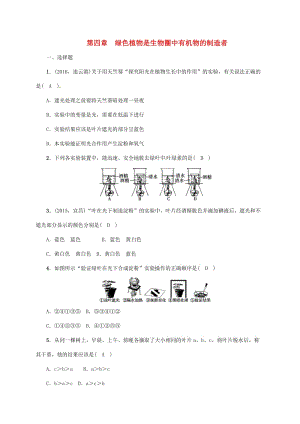 中考生物第一輪復(fù)習(xí) 七上 3_4 綠色植物是生物圈中有機(jī)物的制造者訓(xùn)練 新人教版