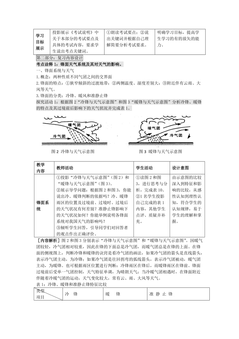 高考地理二轮专题复习 大气圈中的物质运动和能量交换 第3课时 天气系统导学案1_第2页