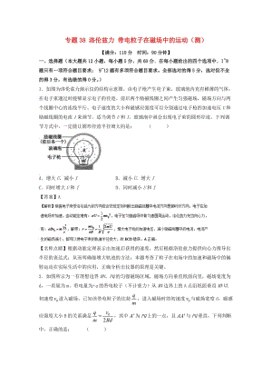 高考物理一輪復(fù)習(xí) 專(zhuān)題38 洛倫茲力 帶電粒子在磁場(chǎng)中的運(yùn)動(dòng)（測(cè)）（含解析）1