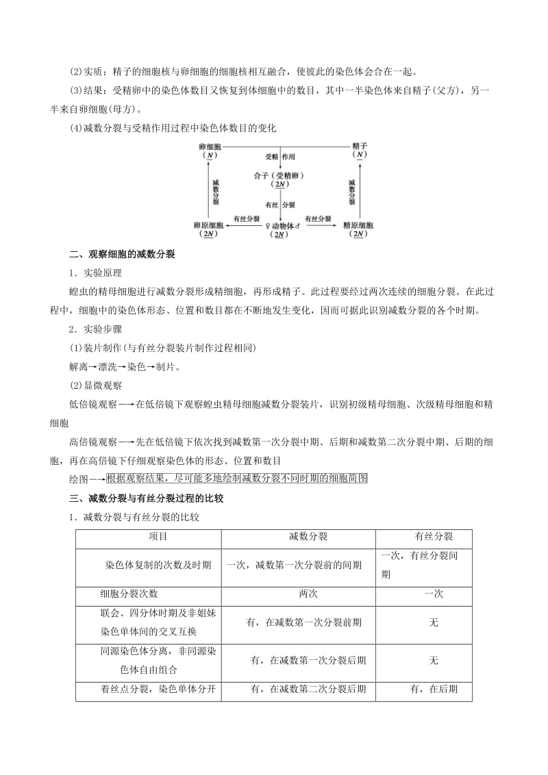 高考生物一轮复习 专题4_3 减数分裂和受精作用教学案（含解析）_第3页