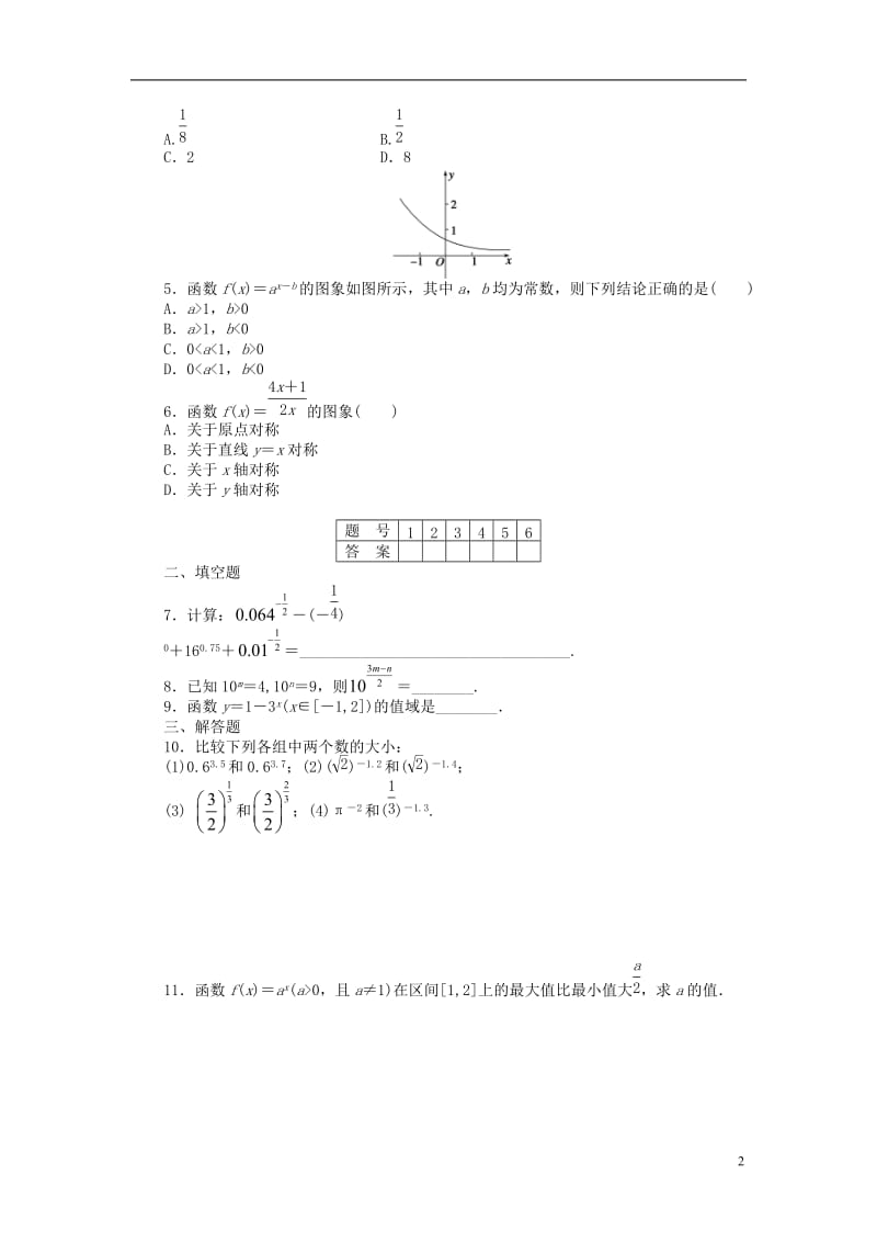 2016-2017学年高中数学第2章基本初等函数Ⅰ2.1指数函数习题课新人教A版必修1_第2页