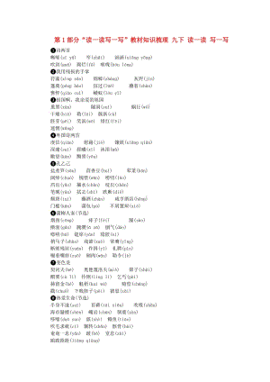 中考語文 讀記手冊 第1部分“讀一讀寫一寫”教材知識梳理 九下 讀一讀 寫一寫