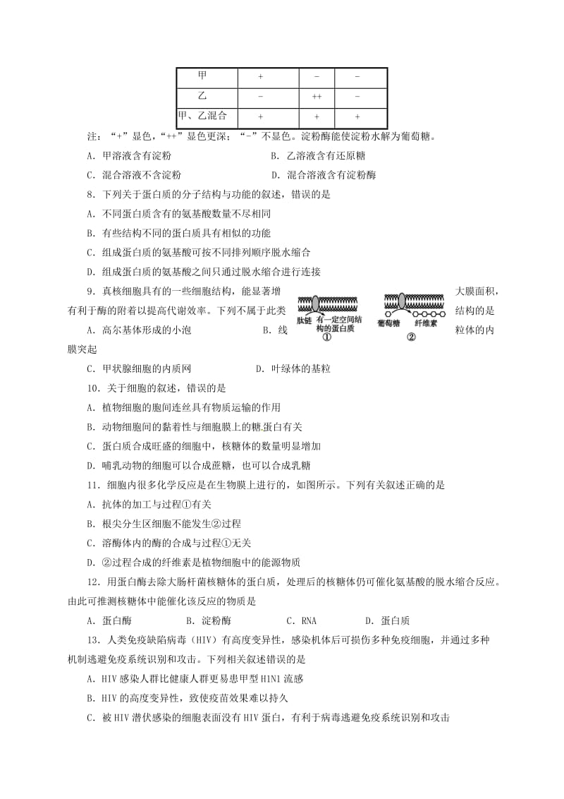 高二生物下学期期末考试试题4_第2页