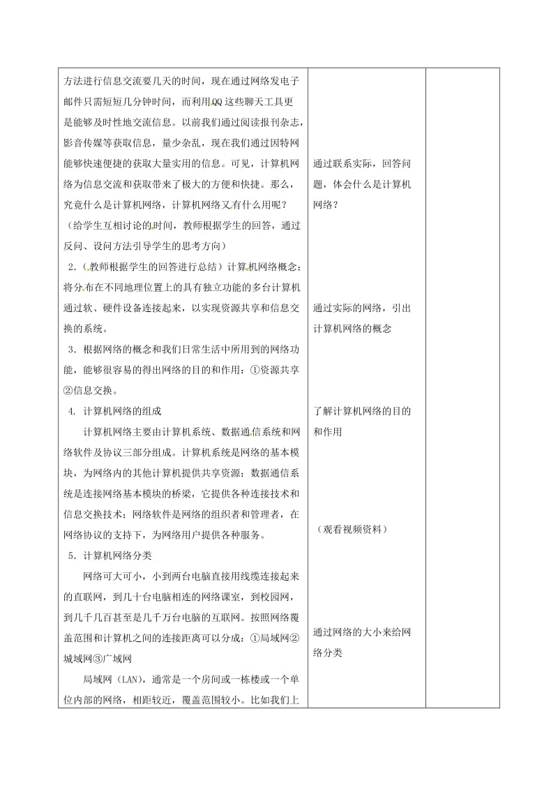 九年级信息技术 计算机网络和因特网教案2_第2页