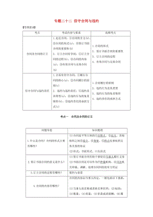 高考政治二輪復習 專題二十二 信守合同與違約 考點一 合同及合同的訂立試題