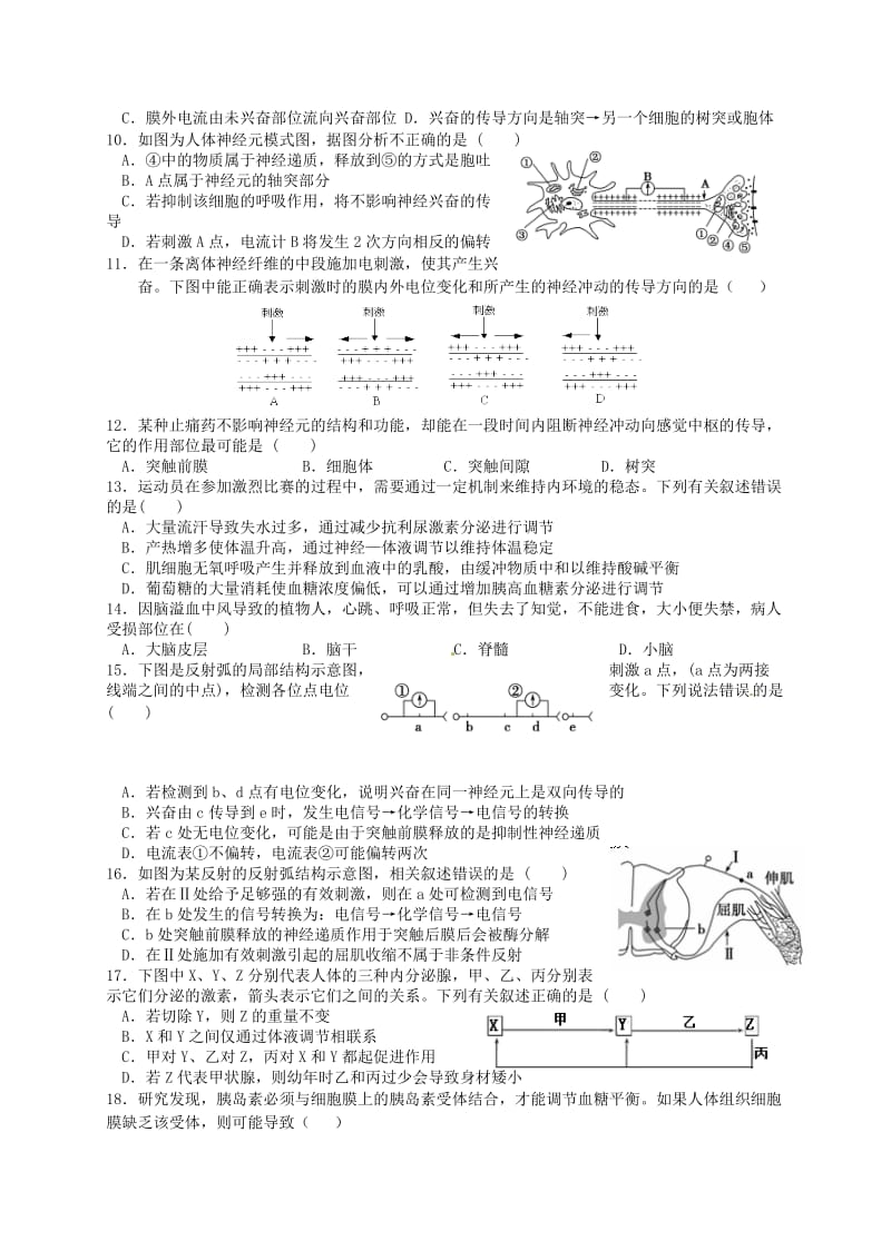 高二生物上学期期初考试试题2_第2页