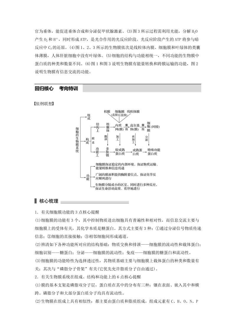 高考生物考前3个月专题复习 专题1 细胞的分子组成和基本结构 考点3 生物膜系统结构与功能统一性的理解及应用_第3页