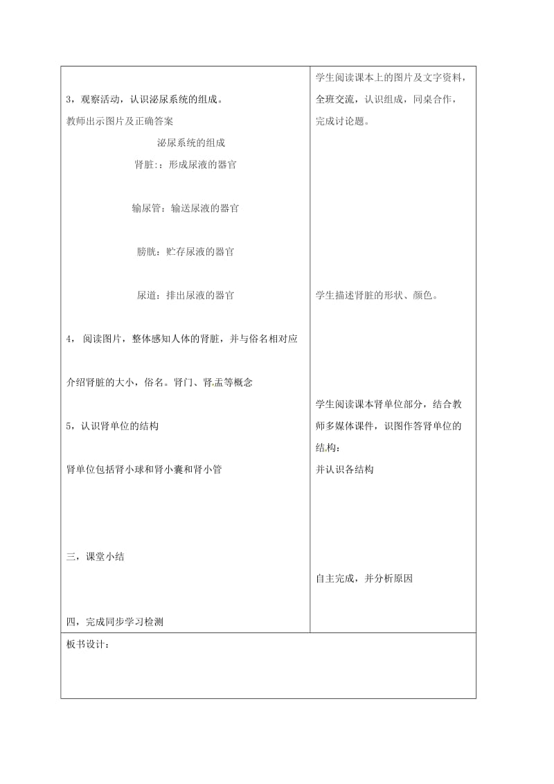 七年级生物下册 4_4_5 人体内废物的排出（一）教案 （新版）新人教版_第3页