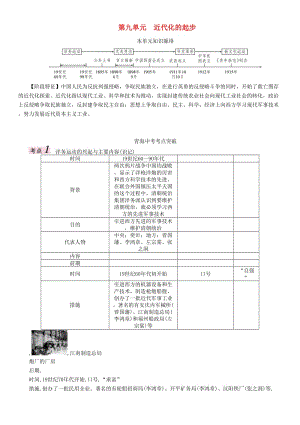 中考?xì)v史總復(fù)習(xí) 教材知識梳理篇 第九單元 近代化的起步練習(xí)