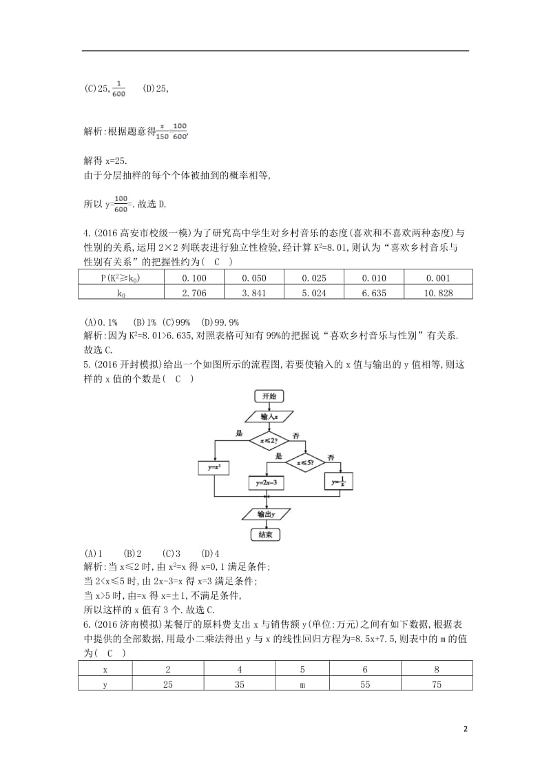 2017届高三数学一轮复习阶段检测试题六理_第2页