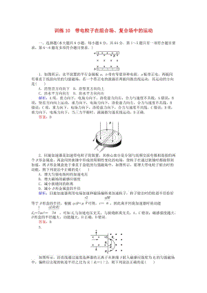 高考物理二輪復習 訓練10 專題四 電場和磁場 第10講 帶電粒子在組合場、復合場中的運動