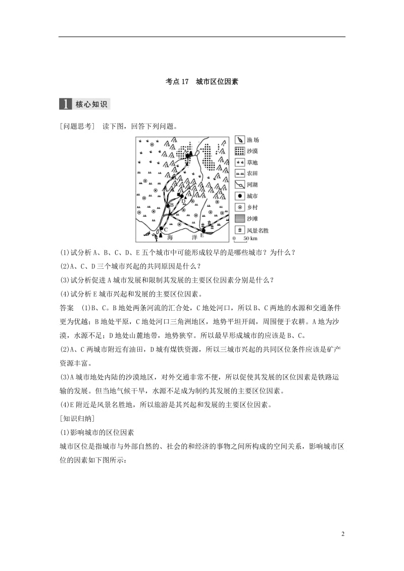 2017届高考地理二轮复习专题七城市与环境考点17城市区位因素_第2页