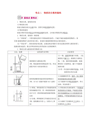 高考化學(xué)一輪復(fù)習(xí) 專(zhuān)題二十四 物質(zhì)的檢驗(yàn)、分離和提純 考點(diǎn)二 物質(zhì)的分離和提純教學(xué)案