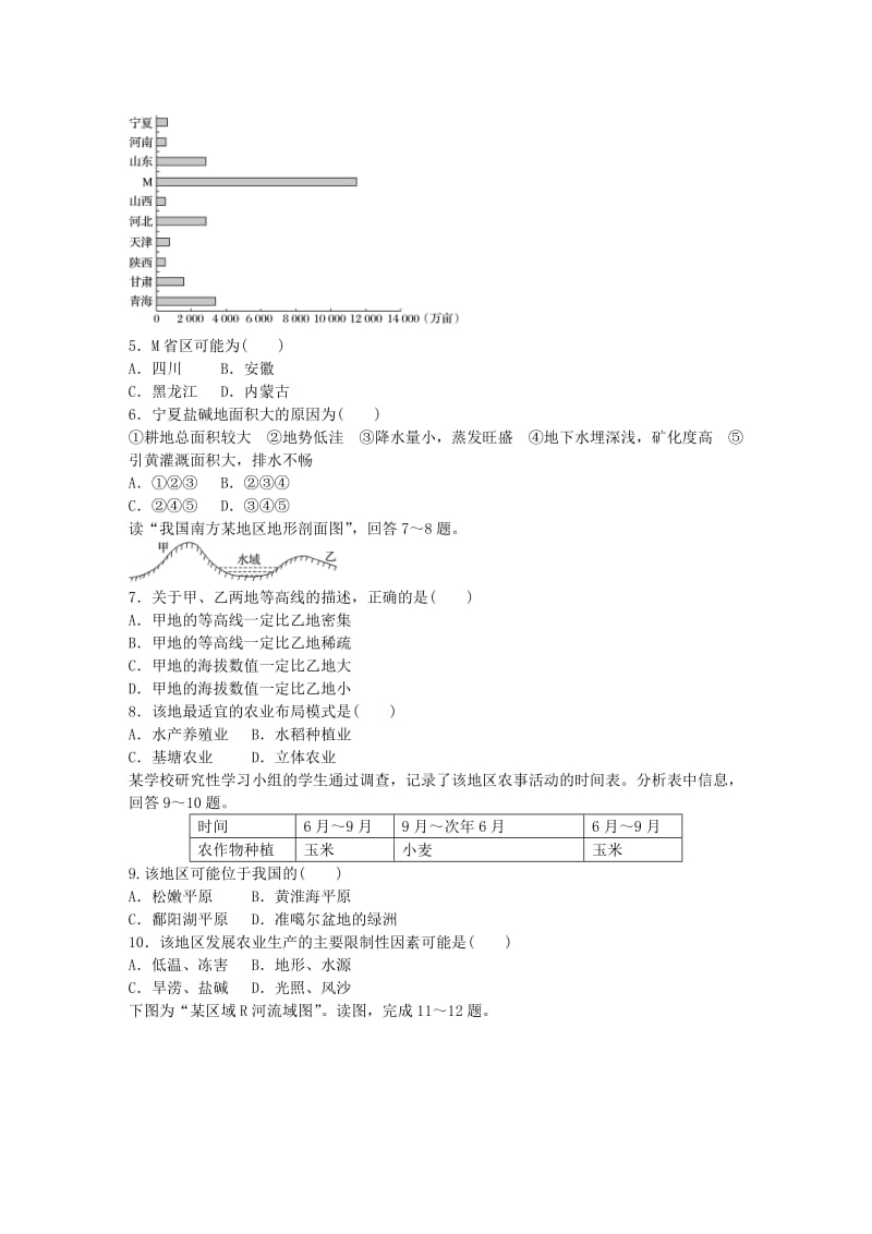 高考地理总复习 专题十 区域综合开发与可持续发展 第53练 区域农业可持续发展_第2页