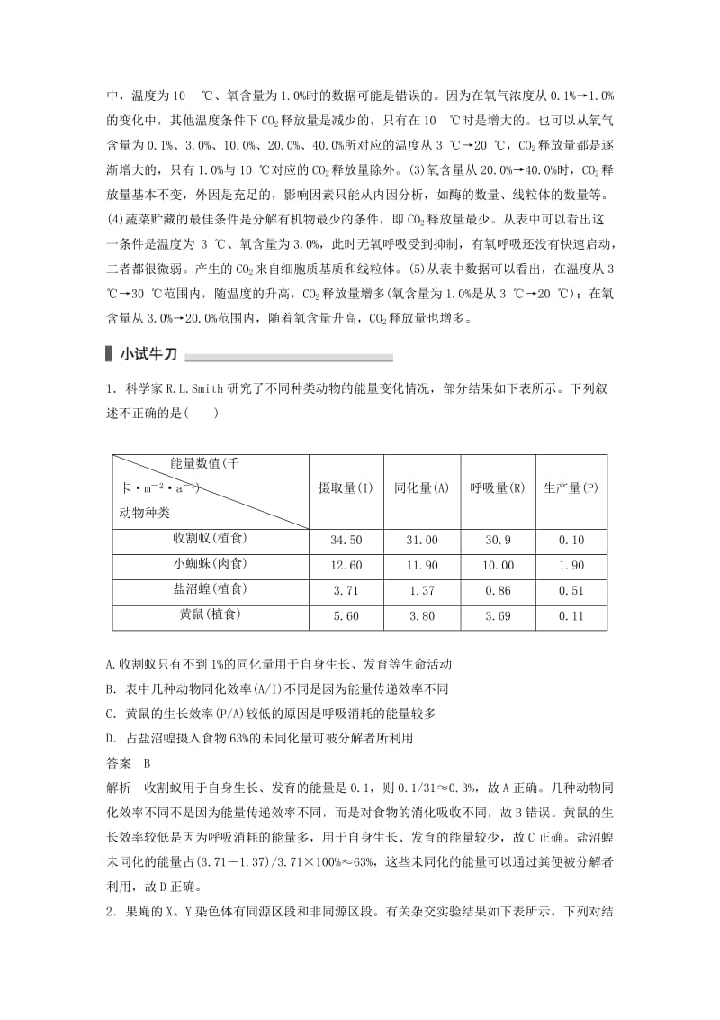 高考生物三轮冲刺 考前3个月 热点题型解题模板练 题型3 表格分析类解题模板练_第3页