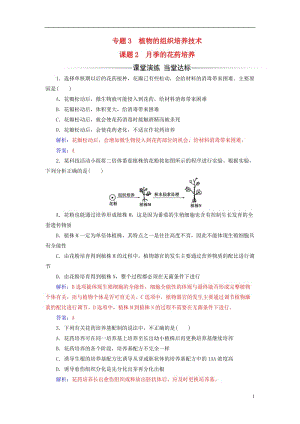 2016-2017學(xué)年高中生物專題3植物的組織培養(yǎng)技術(shù)課題2月季的花藥培養(yǎng)練習(xí)新人教版選修