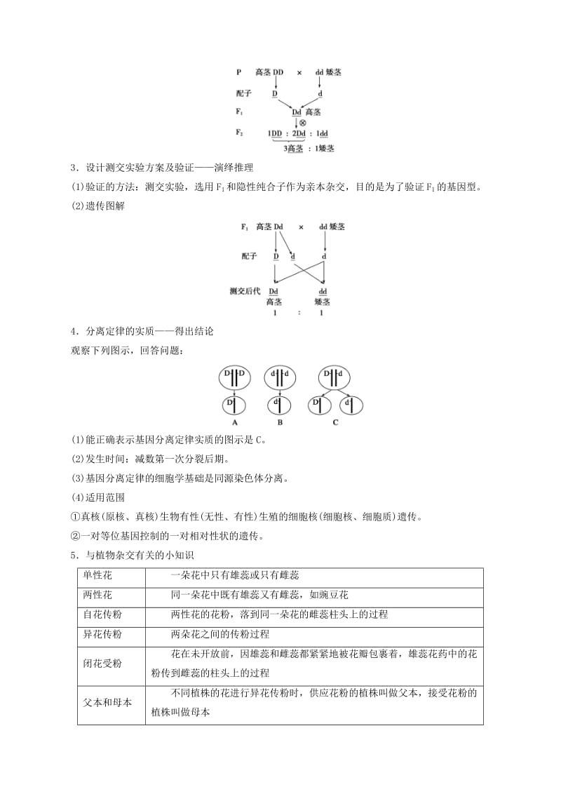 高考生物一轮复习 专题5_1 孟德尔的豌豆杂交实验（一）教学案（含解析）_第2页