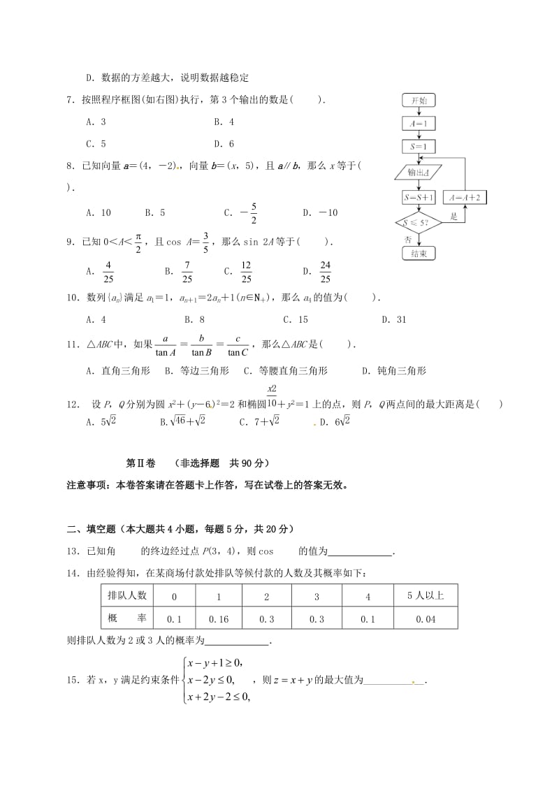 高二数学上学期期中试题 理1_第2页