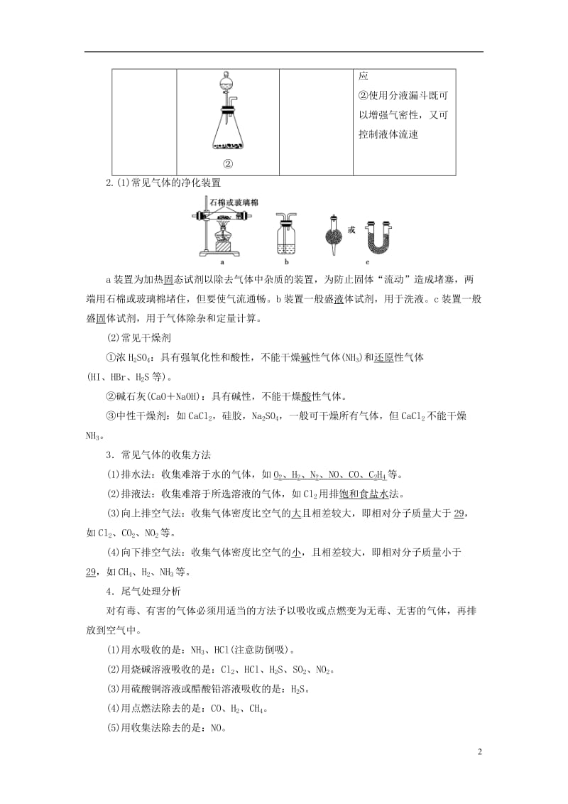 2018版高考化学一轮复习第10章化学实验基础第3节气体的实验室制法和性质探究教师用书新人教版_第2页