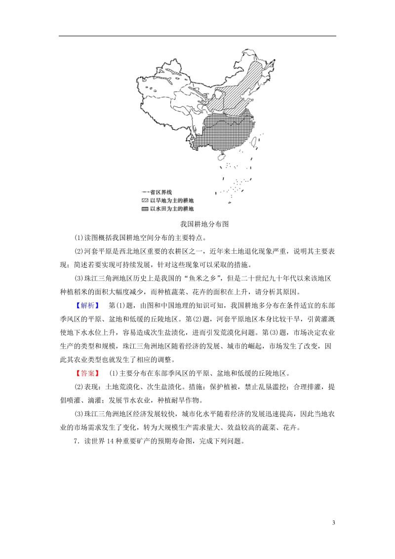 2016-2017学年高中地理第3章自然资源的利用与保护第1节人类面临的主要资源问题学业分层测评新人教版选修_第3页